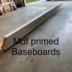 new primed mdf baseboards have 160linear feet (.50$ per linear ft) PRICE FIRM ( 1/2in by 4in)