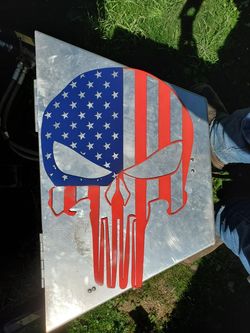 Metal art punisher American flag