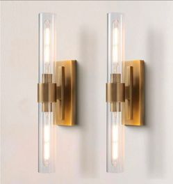 24.8 in. 2-Light Antique Gold Wall Sconce, Vanity light, Modern Wall Light for Living Room, Bathroom, Bedroom (Set of 2)
