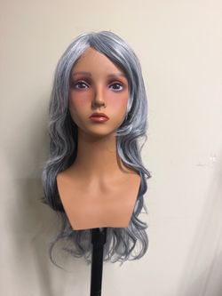 Silver and black highlights new synthetic wig # 223