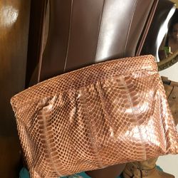 Bags by VARON - VTG 1970's Brown Snake Skin Crossbody bag purse