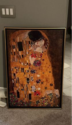 The Kiss by Gustav Klimt - Framed Painting