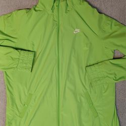 Vintage Women's Size XLARGE XL Running Workout Coat Jacket Full Zip Windbreaker Lime Green 