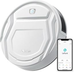 Lefant Robot Vacuum Cleaner, Strong Suction, 120 Mins Runtime, Slim, Low Noise, Automatic Self-Charging, Wi-Fi/App/Alexa Control, Ideal for Pet Hair H
