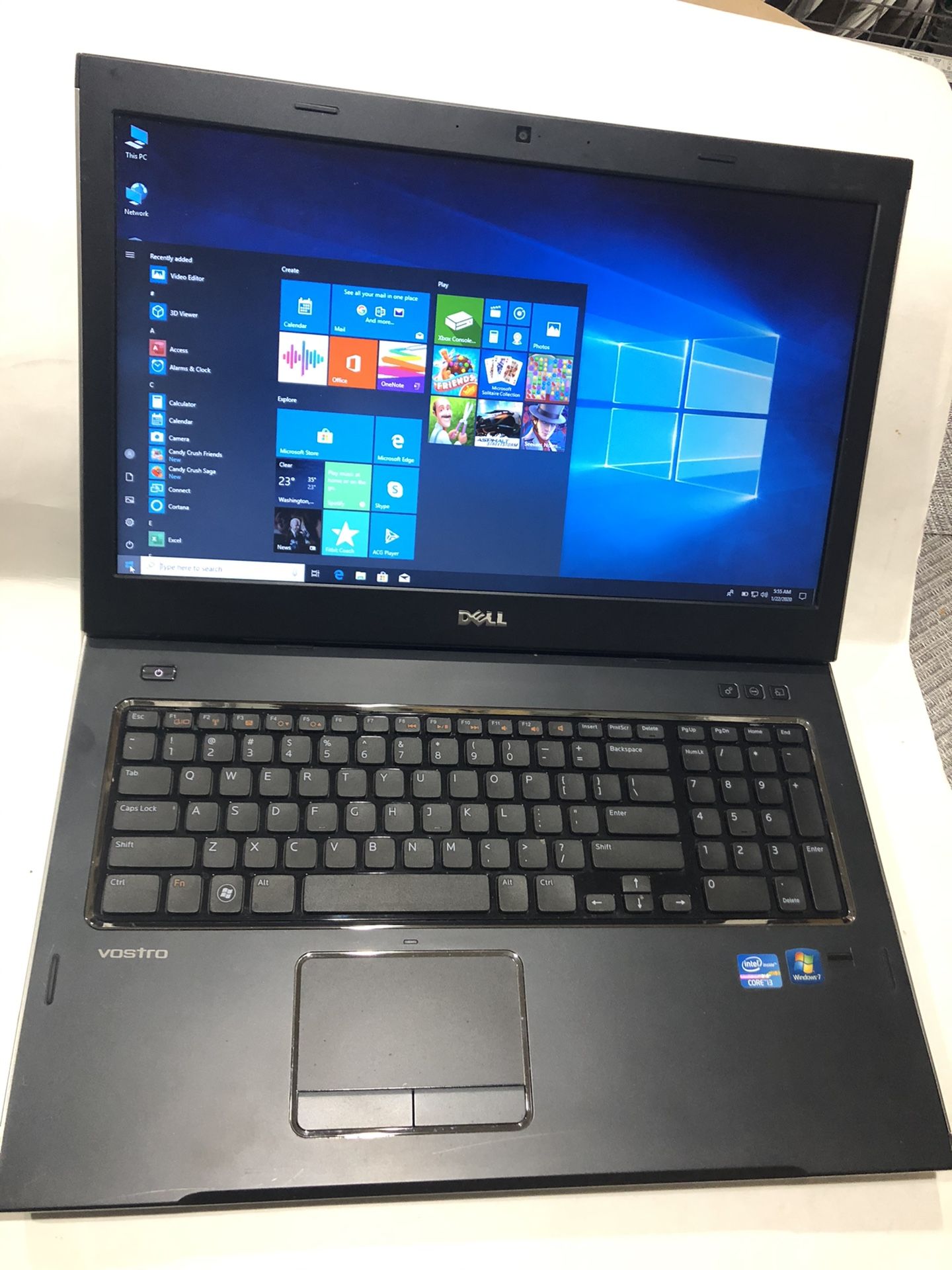 Dell Vostro 3750 Intel Core i3, 2.10 GHz, 8 GB RAM, 320 GB Hard Drive, Wireless Wifi, Webcam, Fingerprint reader, HDMI Port, SD Card Reader, eSATA Po