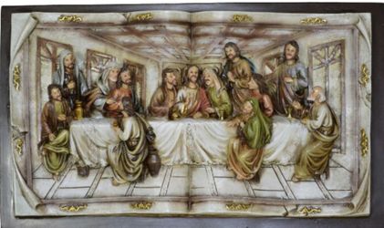Hi-Line Gifts 9" Brown and Gold Small Last Supper Religious Wall Plaque