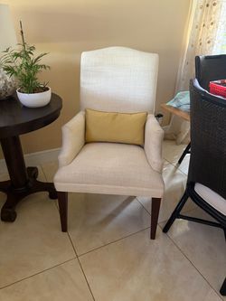 Upholstered Armchair with Wood Legs
