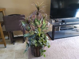 Large Artificial Plant In Wicker Basket