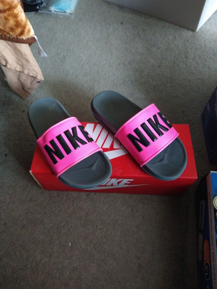 Pink Nike Slides
