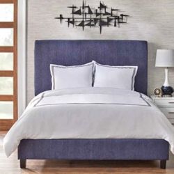 New Luxury Queen Size Upholstered Blue Bed