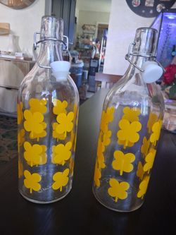 Ikea  bottles with stopper top clear glass