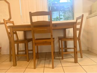 Wood Dining Table with 3 chairs