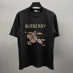 Burberry Equestrian Cross Stitch Horse T-shirt Short Sleeves
