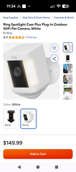 Ring Spotlight Cam Plus Plug-In Outdoor Camera White