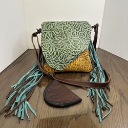 Myra Crossbody Leather Leaf Concealed Purse