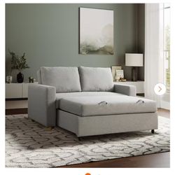 Serta Tampa 66.1 in. Light Grey Polyester Full Size Convertible Sofa New $470