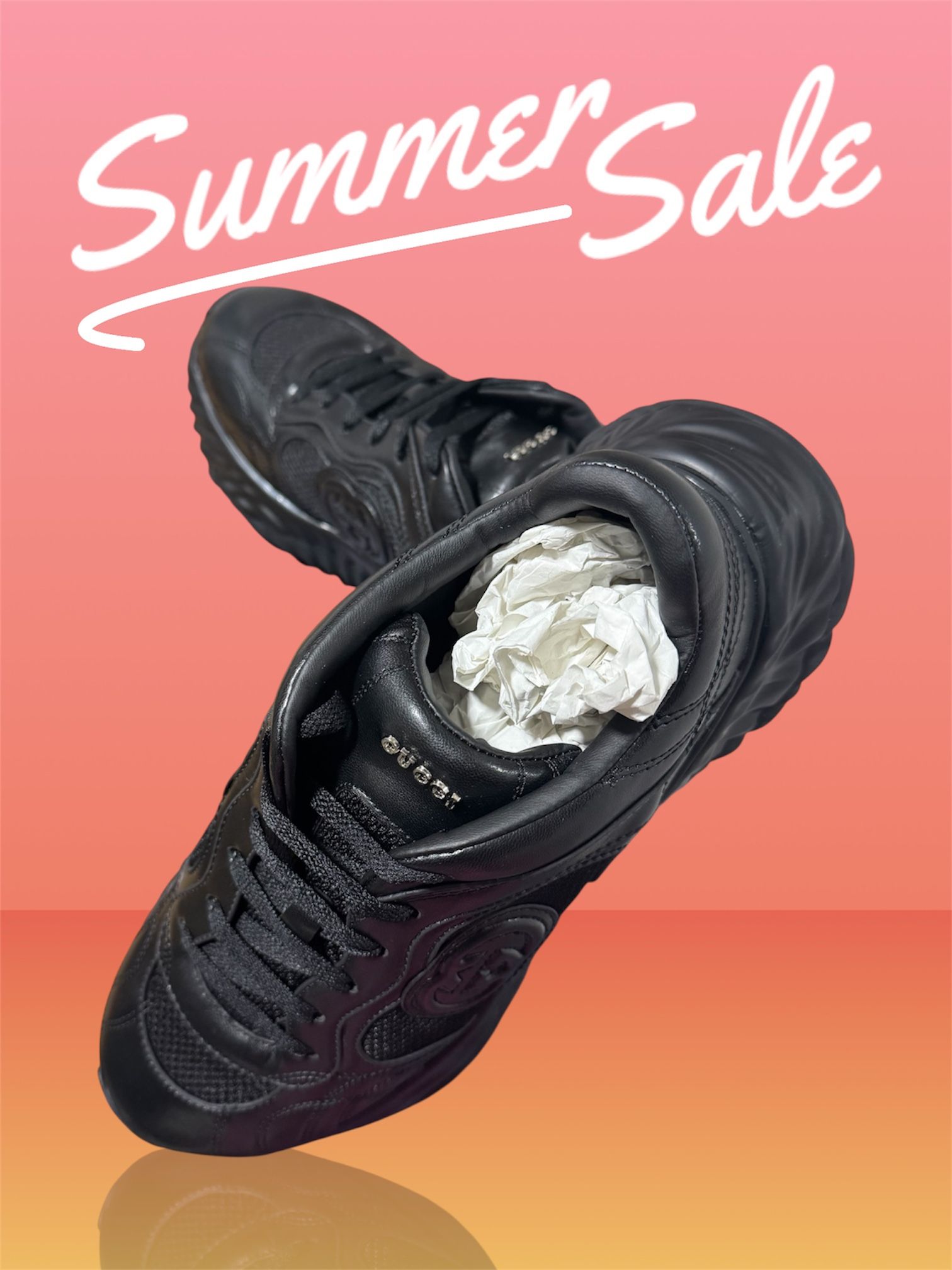For Man Gucci Supreme Ripple Black Sneaker
