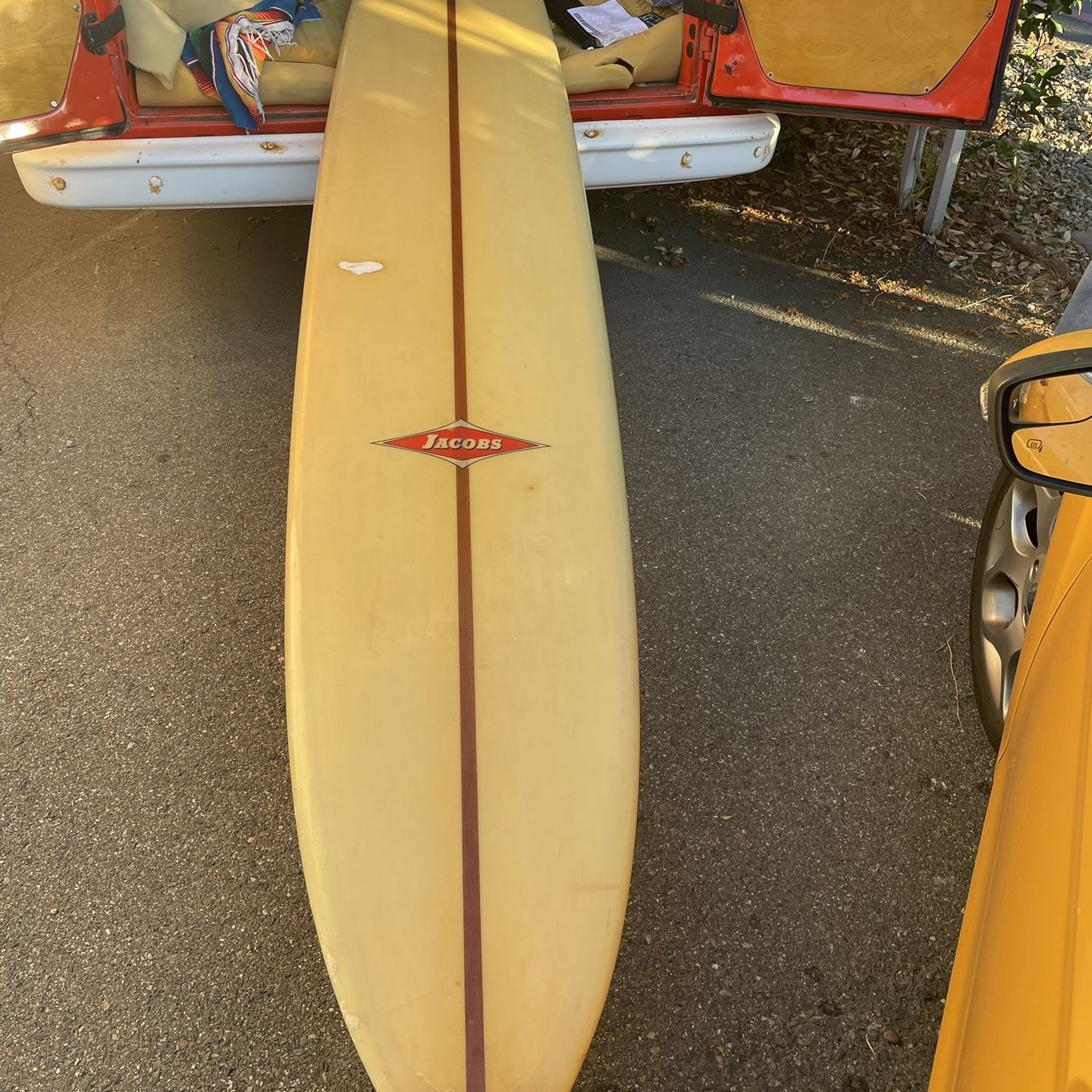 Vintage Longboard Surfboard by Hap Jacobs, Circa 1962, Rare for