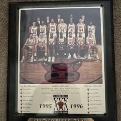 Michael Jordan/ Chicago Bulls 1995-96 Photo Plaque 72 Wins / Champions 