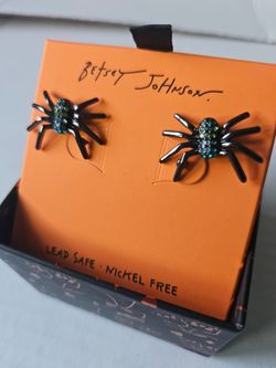 Betsey Johnson Spider Stud Earrings