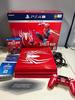 Sony PlayStation 4 Limited Edition Spider-Man 1TB PS4 With Original Box
