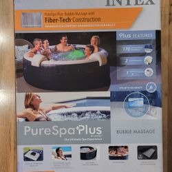 NEW in Box Inflatable Hot Tub Spa 6 Person Intex PureSpa Plus