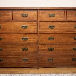 Mission style dresser & 2 nightstands set
