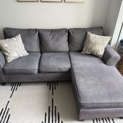 Gray Raymour & Flanigan Sofa Chaise – Like New – $300