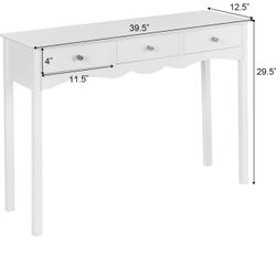 Console Table W/3 Drawers for Living Room, Bedroom, Entryway Multifunctional Usage Accent Hall Table Desk