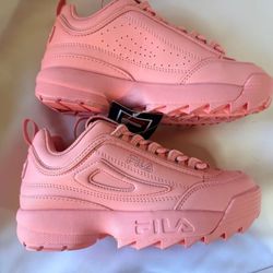 Fila Disruptor II Premium Sneakers Pink Coral Kids US 3