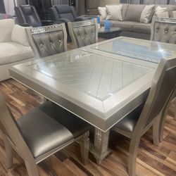 Glamour dining set with leaf