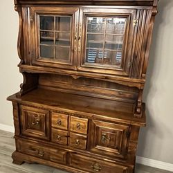 Antique Hutch  -Distressed Pine