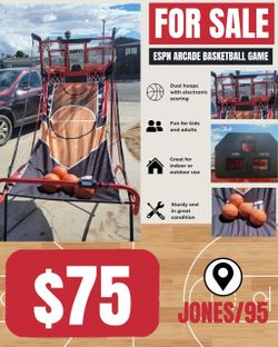 🏀 ESPN Dual Hoop Arcade Basketball Game – $75