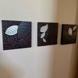 Wood and silver wall decor