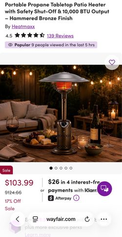 HeatMaxx Bronze Tabletop Patio Heater