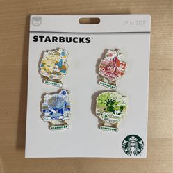 Disney Pin Trading 4 Pin Starbucks Set