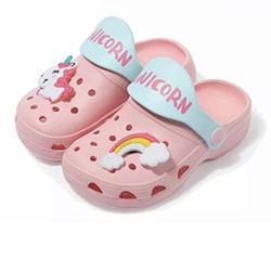 Kids Unicorn Clogs  Girls Slippers Kids Lightweight Sandals 