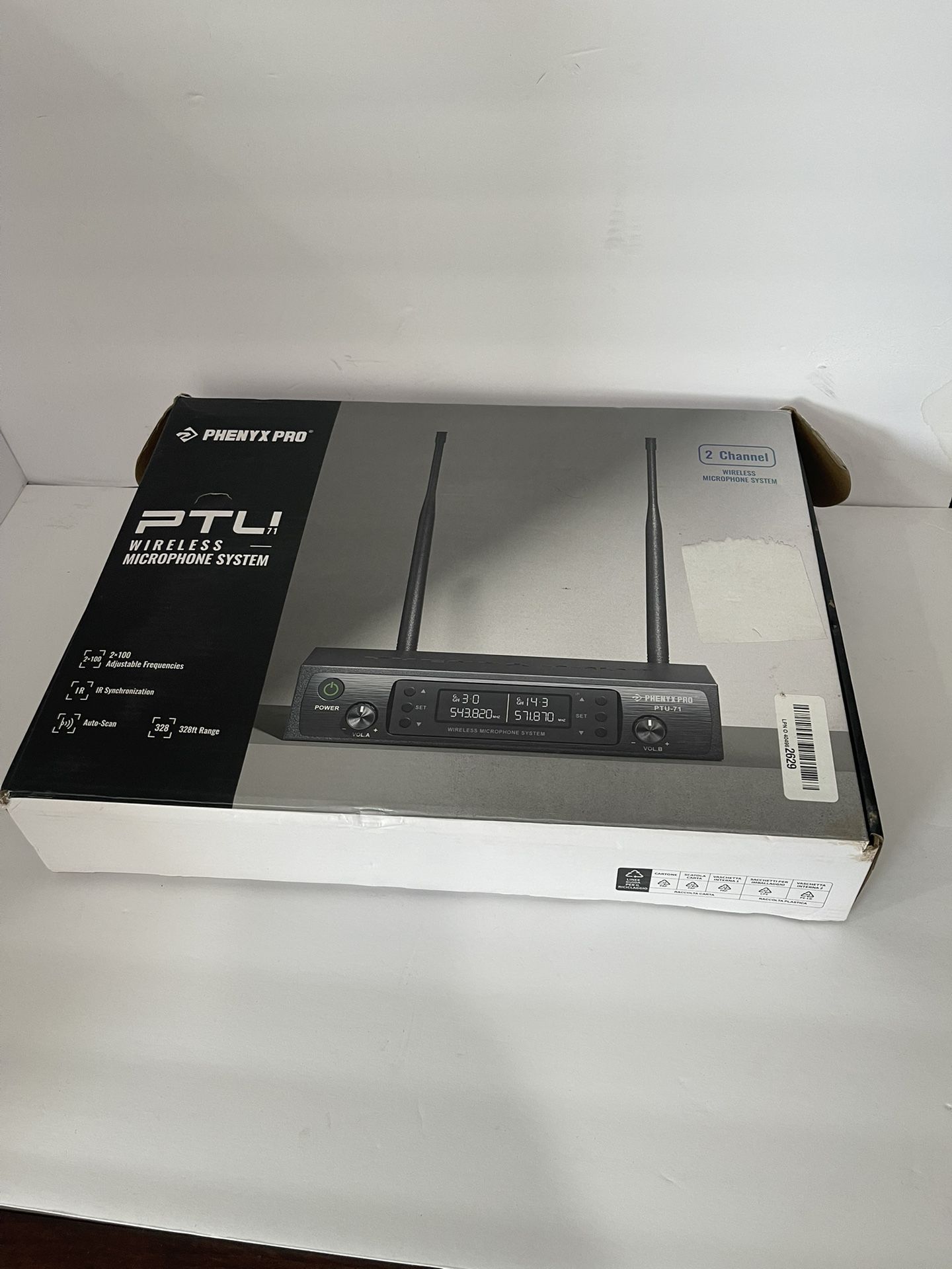 Phenyx Pro Wireless Microphone System Dual Wireless Mics,w/ 2 Handheld PTU-71