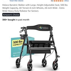 XL Helavo Walker with Large, Height-Adjustable Seat