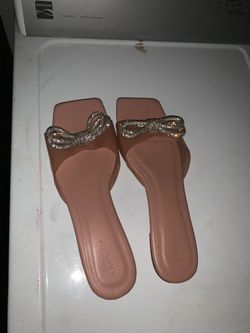 Flat Shoes Bamboo Pink Bow Slides Sandals