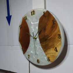 Epoxy Resin Wood Clock Hand Made Echo A Mano 
