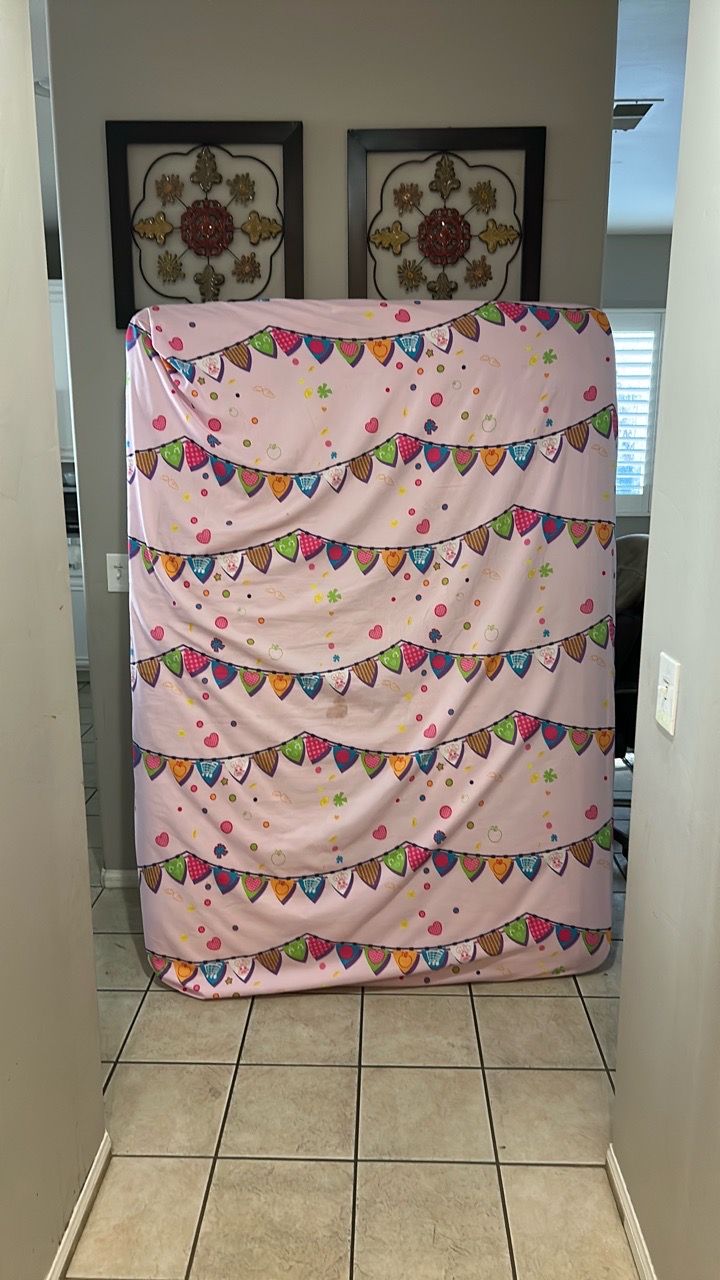 Pink Coffee Draw Pattern Full size Mattress with Pink Colorful Print for Sale in Spring Valley ...