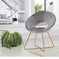 Gray  velvet accent chair