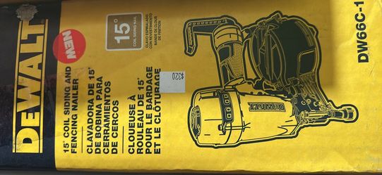 Dewalt 15 degree siding and fencing nailer $320 (financing available)