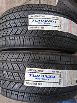 2 new tires 245/45r18Bridgestone turanza 🤑free Installation and balance ‼️