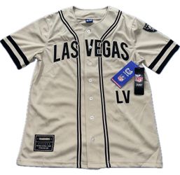 Las Vegas Raiders Ultra Game Baseball Jersey Mens Small New Embroidered Logo