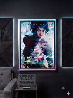 Rare Scarlett Johansson "Ghost in the Shell" Cyberpunk One-Sheet Movie Poster