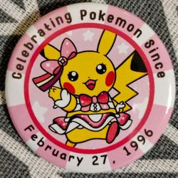Girl Pikachu Pin Back Buttons 1.75 Inch