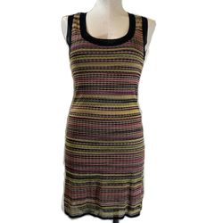 Susana Monaco missoni striped knit dress Includes black slip (but flaw as shown in close-up-pinhole does not affect integrity of slip) Delicate knit