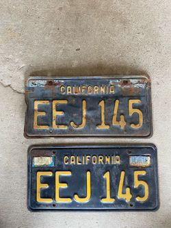 1963 black and yellow plates